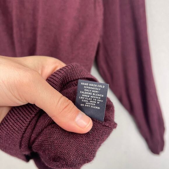 Hart Schaffner Marx Merino Wool Sweater Mens XL Burgundy Red V Neck Long Sleeve - Picture 7 of 8